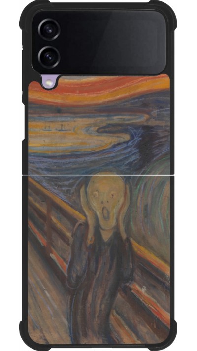 Coque Samsung Galaxy Z Flip3 5G - Silicone rigide noir Tableau art - Le Cri - Edvard Munch