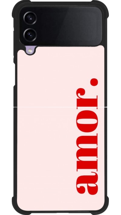 Coque Samsung Galaxy Z Flip3 5G - Silicone rigide noir Valentine 2024 amor