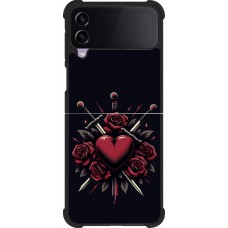 Coque Samsung Galaxy Z Flip3 5G - Silicone rigide noir Valentine 2024 gothic love