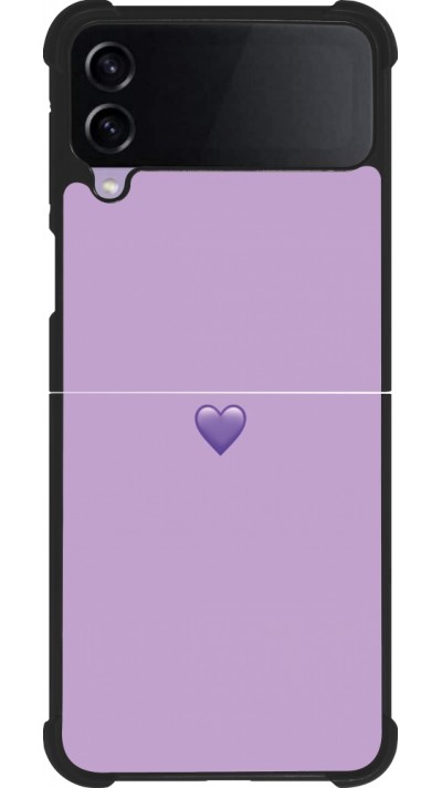 Coque Samsung Galaxy Z Flip3 5G - Silicone rigide noir Valentine 2023 purpule single heart