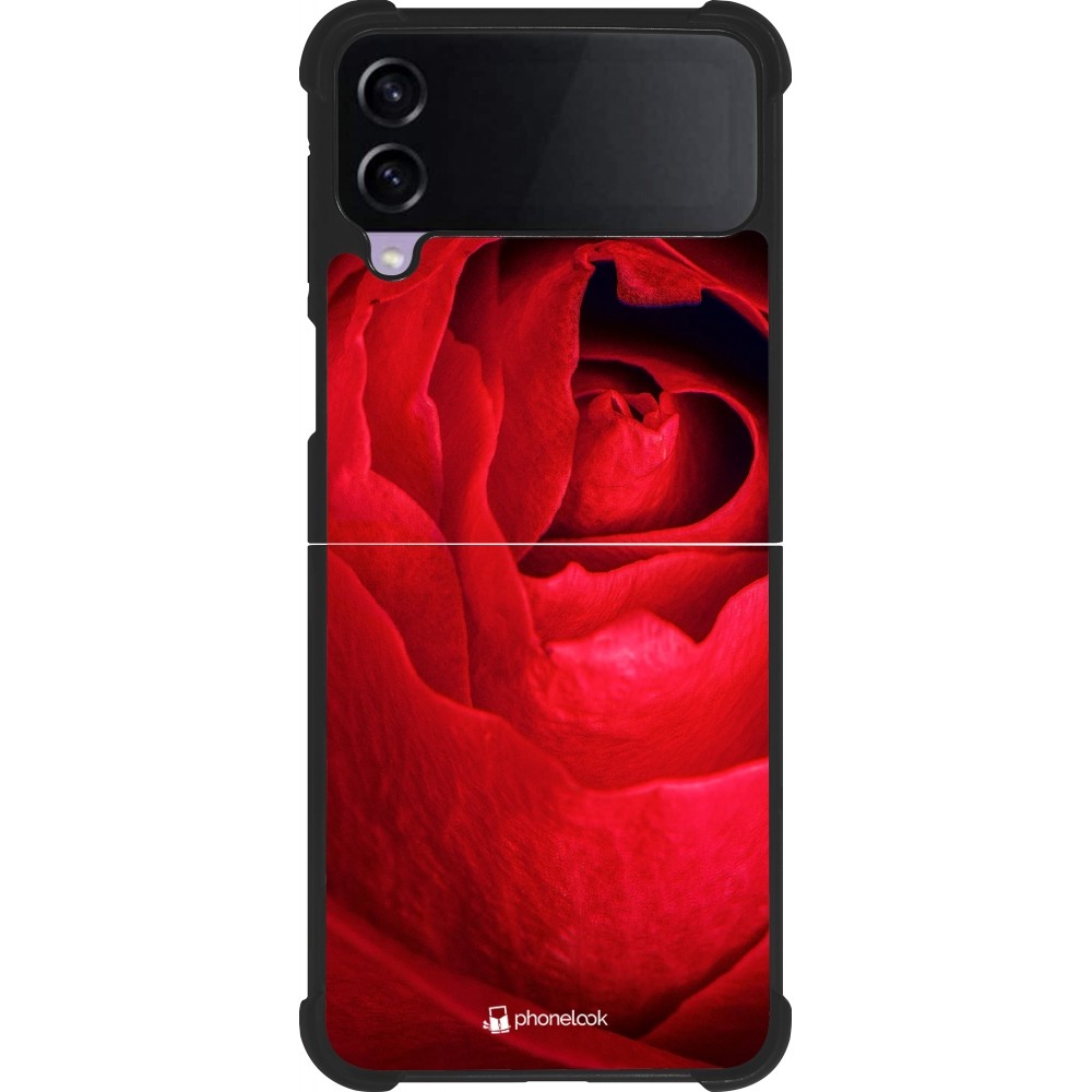 Coque Samsung Galaxy Z Flip3 5G - Silicone rigide noir Valentine 2022 Rose