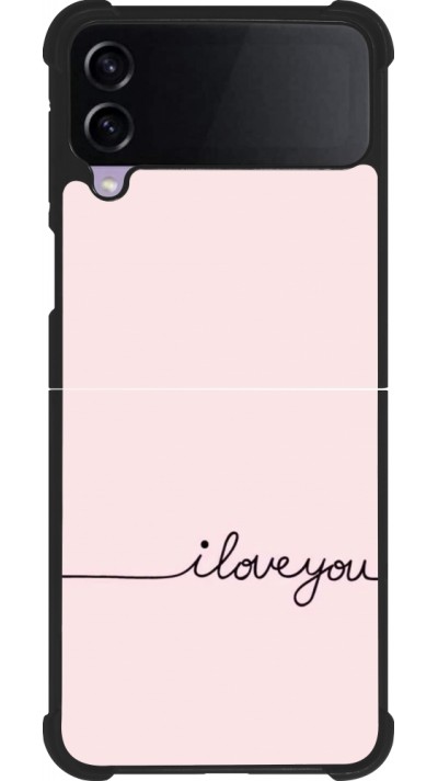 Coque Samsung Galaxy Z Flip3 5G - Silicone rigide noir Valentine 2023 i love you writing