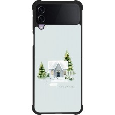 Coque Samsung Galaxy Z Flip3 5G - Silicone rigide noir Winter 25 Cosy House