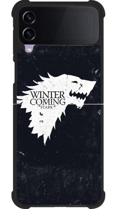 Coque Samsung Galaxy Z Flip3 5G - Silicone rigide noir Winter is coming Stark