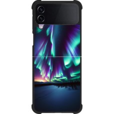 Samsung Galaxy Z Flip4 Case Hülle - Silikon schwarz Funkelndes Nordlicht
