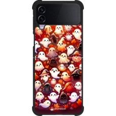 Coque Samsung Galaxy Z Flip4 - Silicone rigide noir Fantômes automne mignons