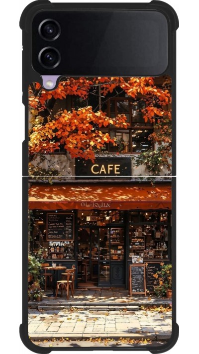 Samsung Galaxy Z Flip4 Case Hülle - Silikon schwarz Autumn 25 Coffee shop