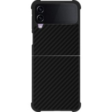 Coque Samsung Galaxy Z Flip4 - Silicone rigide noir Carbon Basic