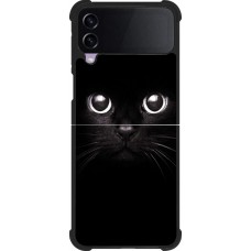 Coque Samsung Galaxy Z Flip4 - Silicone rigide noir Cat eyes