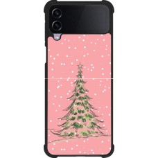 Coque Samsung Galaxy Z Flip4 - Silicone rigide noir Christmas 25 Pink Tree