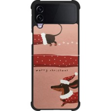 Samsung Galaxy Z Flip4 Case Hülle - Silikon schwarz Christmas 25 Teckel Merry Xmas