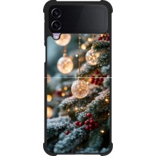 Coque Samsung Galaxy Z Flip4 - Silicone rigide noir Christmas 25 Xmas Decorated Tree
