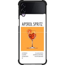 Coque Samsung Galaxy Z Flip4 - Silicone rigide noir Cocktail recette Aperol Spritz