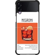 Coque Samsung Galaxy Z Flip4 - Silicone rigide noir Cocktail recette Negroni
