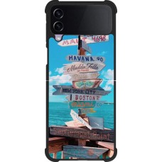 Coque Samsung Galaxy Z Flip4 - Silicone rigide noir Cool Cities Directions