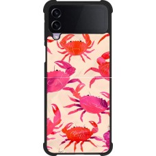 Coque Samsung Galaxy Z Flip4 - Silicone rigide noir Crabs Paint