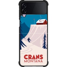 Coque Samsung Galaxy Z Flip4 - Silicone rigide noir Crans-Montana Cabane