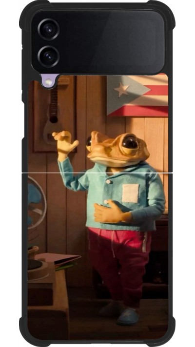 Coque Samsung Galaxy Z Flip4 - Silicone rigide noir Dancing frog DTMF