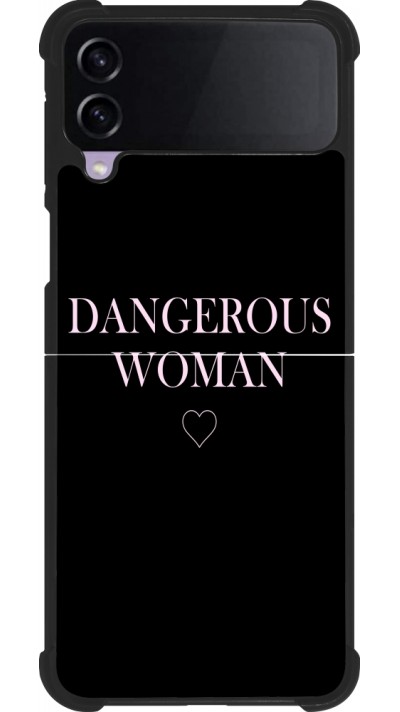 Coque Samsung Galaxy Z Flip4 - Silicone rigide noir Dangerous woman