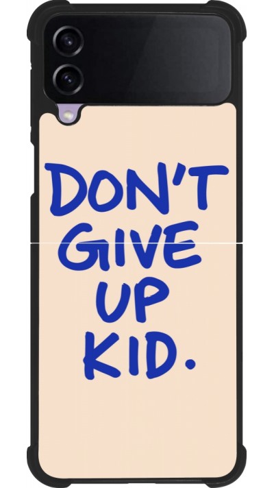 Coque Samsung Galaxy Z Flip4 - Silicone rigide noir Dont give up kid 2026