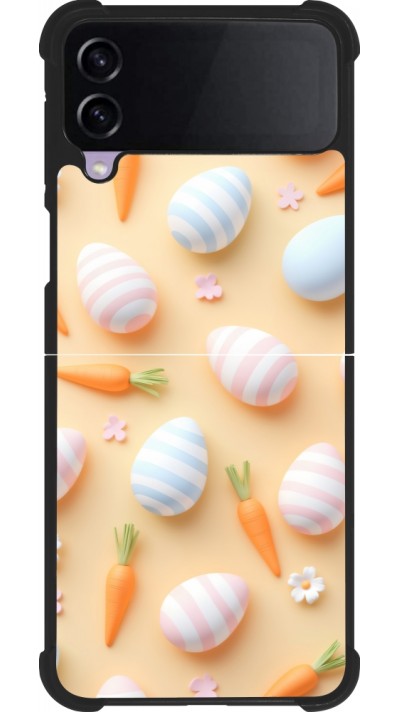 Coque Samsung Galaxy Z Flip4 - Silicone rigide noir Easter 2026 Pattern Easter