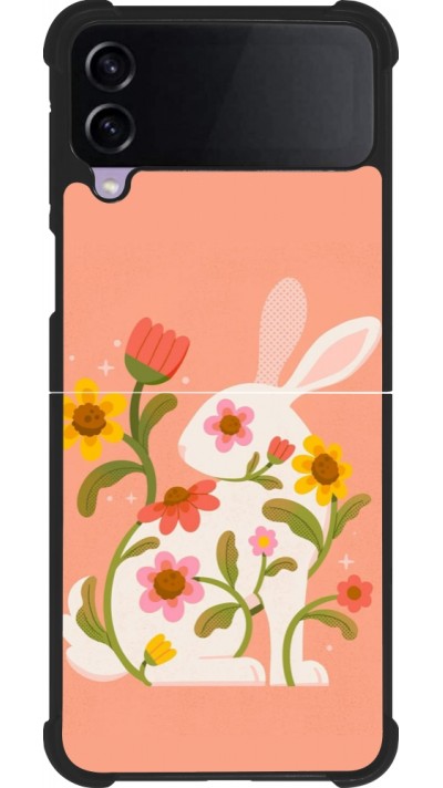 Coque Samsung Galaxy Z Flip4 - Silicone rigide noir Easter 2026 Rabbit collage