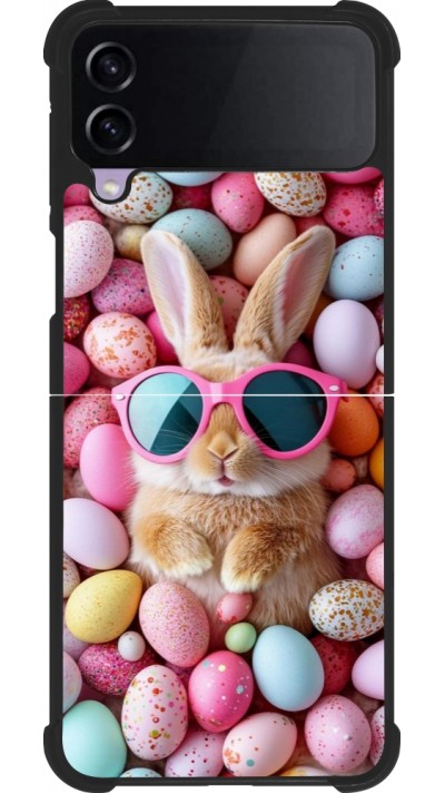 Coque Samsung Galaxy Z Flip4 - Silicone rigide noir Easter 2026 Rabbit fun