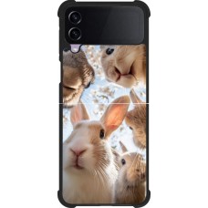 Coque Samsung Galaxy Z Flip4 - Silicone rigide noir Easter 2026 Rabbits