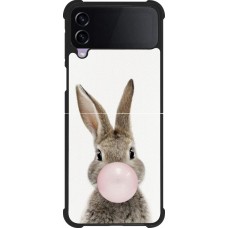 Coque Samsung Galaxy Z Flip4 - Silicone rigide noir Easter 2023 bubble gum bunny