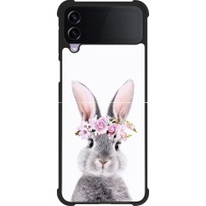 Coque Samsung Galaxy Z Flip4 - Silicone rigide noir Easter 2023 flower bunny