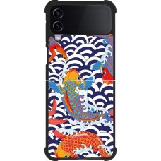 Coque Samsung Galaxy Z Flip4 - Silicone rigide noir Easter 2023 japanese fish