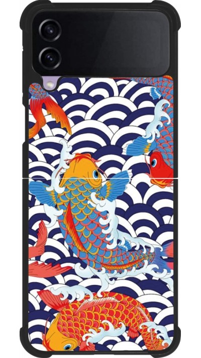Coque Samsung Galaxy Z Flip4 - Silicone rigide noir Easter 2023 japanese fish