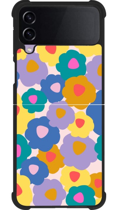 Coque Samsung Galaxy Z Flip4 - Silicone rigide noir Easter 2024 flower power