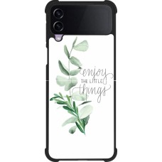 Coque Samsung Galaxy Z Flip4 - Silicone rigide noir Enjoy the little things