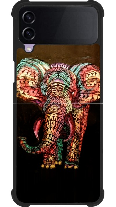 Coque Samsung Galaxy Z Flip4 - Silicone rigide noir Elephant 02
