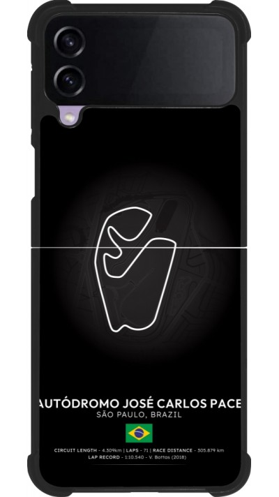 Coque Samsung Galaxy Z Flip4 - Silicone rigide noir F1 Track 2025 Brazil