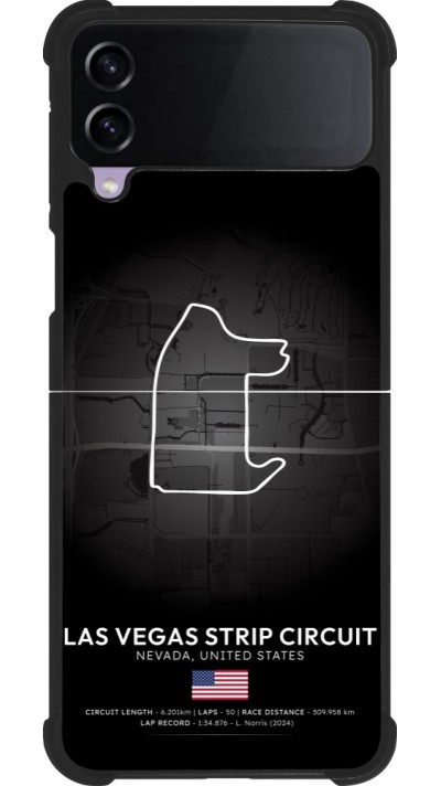Coque Samsung Galaxy Z Flip4 - Silicone rigide noir F1 Track 2025 Las Vegas
