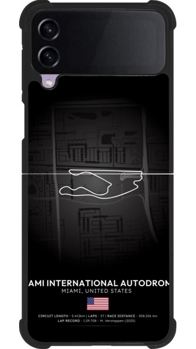 Coque Samsung Galaxy Z Flip4 - Silicone rigide noir F1 Track 2025 Miami