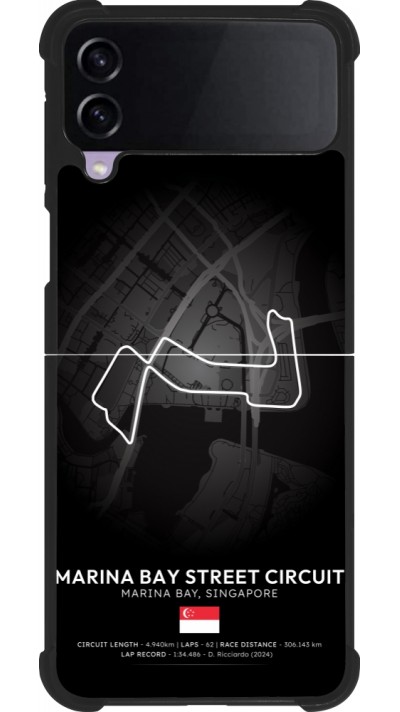 Coque Samsung Galaxy Z Flip4 - Silicone rigide noir F1 Track 2025 Singapore