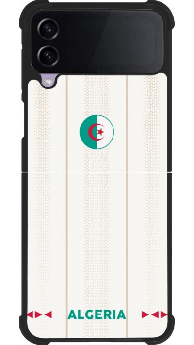 Coque Samsung Galaxy Z Flip4 - Silicone rigide noir Maillot de football Algérie 2026 personnalisable