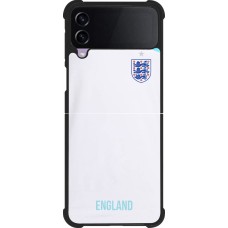 Coque Samsung Galaxy Z Flip4 - Silicone rigide noir Maillot de football Angleterre 2022 personnalisable
