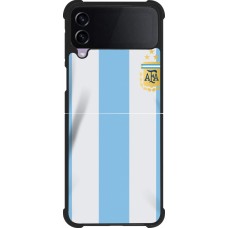 Coque Samsung Galaxy Z Flip4 - Silicone rigide noir Maillot de football Argentine 2022 personnalisable