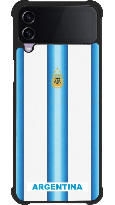 Coque Samsung Galaxy Z Flip4 - Silicone rigide noir Maillot de football Argentine 2026 personnalisable
