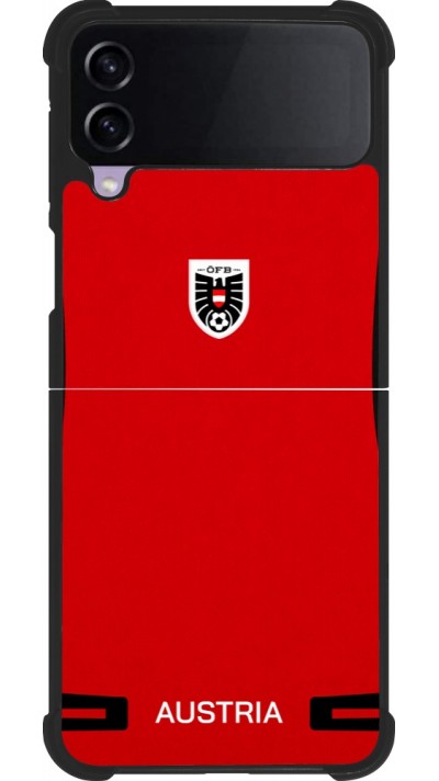Coque Samsung Galaxy Z Flip4 - Silicone rigide noir Maillot de football Autriche 2026 personnalisable