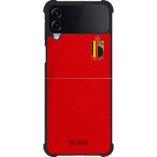 Coque Samsung Galaxy Z Flip4 - Silicone rigide noir Maillot de football Belgique 2022 personnalisable