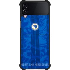 Coque Samsung Galaxy Z Flip4 - Silicone rigide noir Maillot de football Bosnie-Herzégovine 2026 personnalisable