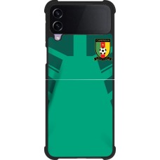 Coque Samsung Galaxy Z Flip4 - Silicone rigide noir Maillot de football Cameroun 2022 personnalisable