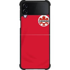 Coque Samsung Galaxy Z Flip4 - Silicone rigide noir Maillot de football Canada 2022 personnalisable