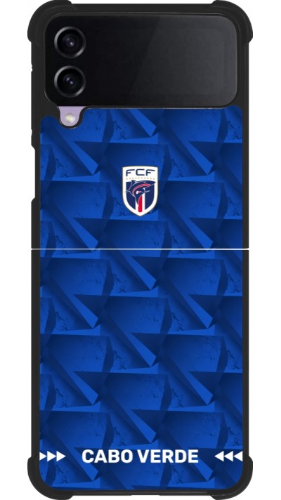 Coque Samsung Galaxy Z Flip4 - Silicone rigide noir Maillot de football Cap-Vert 2026 personnalisable