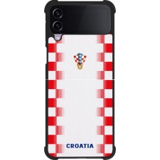 Coque Samsung Galaxy Z Flip4 - Silicone rigide noir Maillot de football Croatie 2026 personnalisable